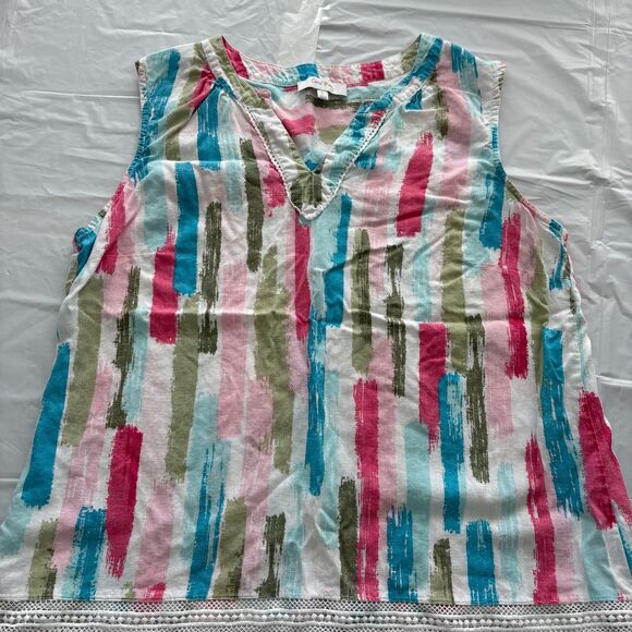 Coral Bay Tank/Tunic with Crochet Detail at Neck and Bottom Size Large E… - Picture 5 of 11